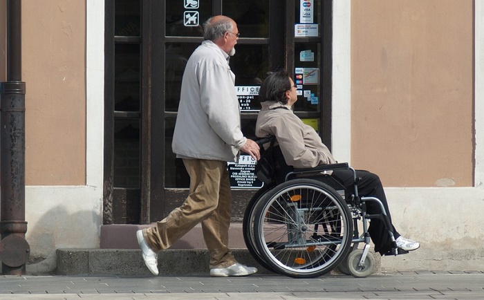 Wheelchair Care Disabled People Woman Senior Care