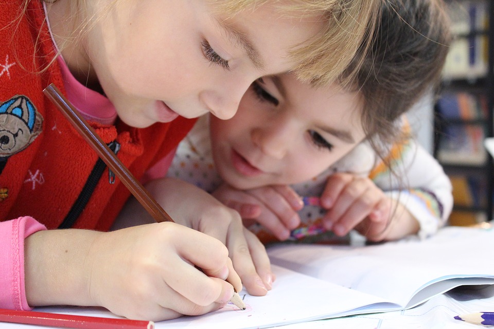 Kids Girl Pencil Drawing Notebook Study Friends
