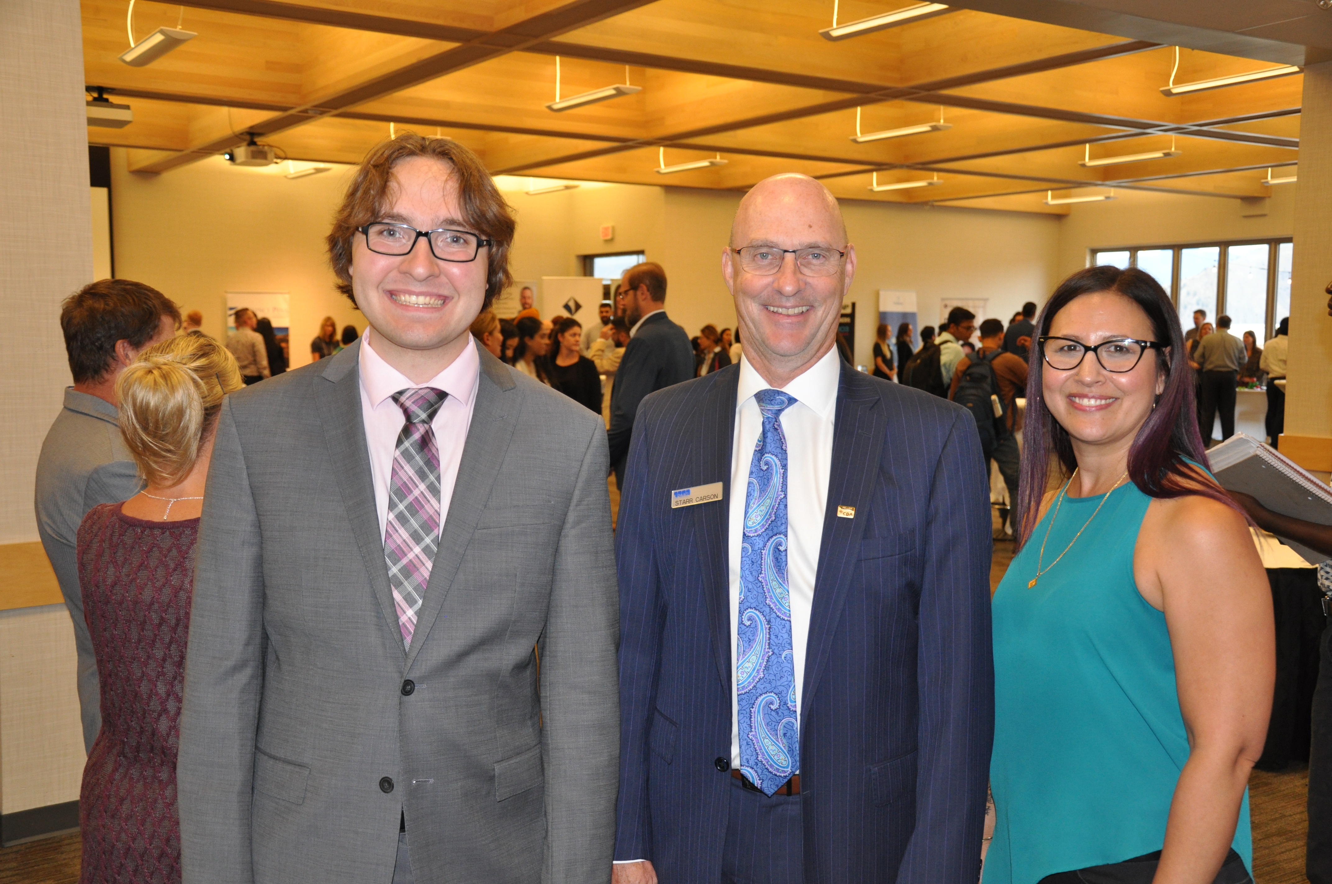 Pictured left to right: Dylan Salviati, TRU Co-op student, Starr Carson, Partner, KPMG and Jennifer Mei, Accessibility Career and Experiential Learning Coordinator.