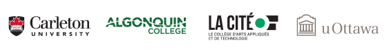 Logo's Carleton University, Algonquin College, La Cité and the University of Ottawa