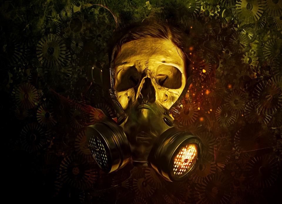 Gas Mask Gas Mask Skull Gears Dark Scifi